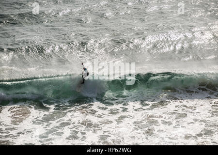 Surfen Lifestyle, Sagres, Algarve, Portugal, Februar 2019 Stockfoto