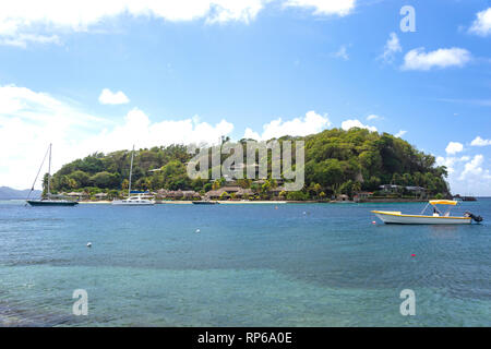 Young Island, Indian Bay, St George, Saint Vincent und die Grenadinen, Kleine Antillen, Karibik Stockfoto