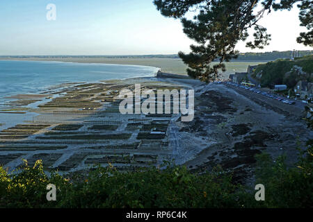 Cancale, Austernbänke, Bretagne, Bretagne, Ille-et-Vilaine, Frankreich, Europa Stockfoto