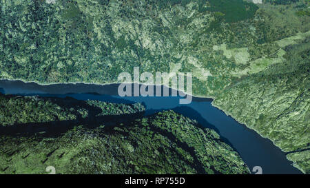 Luftaufnahme der Canyon des Río Sil. Galizien, Spanien. Stockfoto