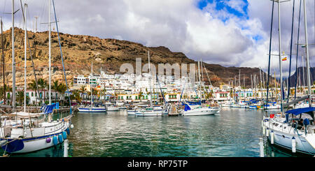Wahrzeichen von Gran Canaria. Malerische Dorf Puerto de Mogan. Kanarische Inseln Spanien Stockfoto