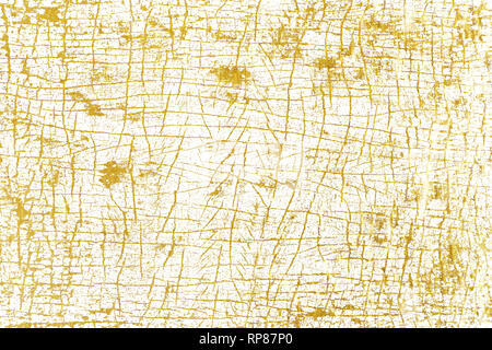 Gold Spritzer Textur. Pinselstrich design Element. Gold aquarell Texturen Muster der Risse, Schrammen, Chips, Flecken, ink spots, Leitungen Stockfoto