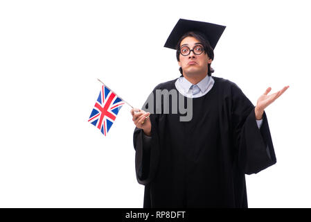 Jungen gutaussehenden Mann seinem Studium an der Universität Stockfoto