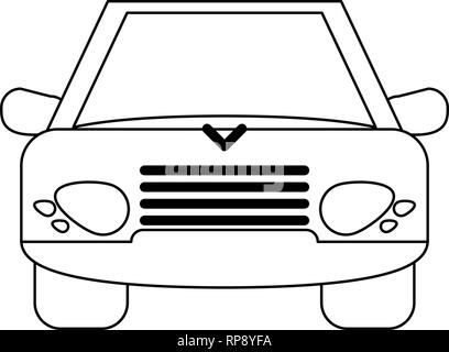 Auto Fahrzeug Frontalansicht symbol Schwarz und Weiß Stock Vektor