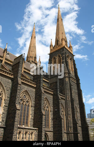 Die St. Patrick's Cathedral in Melbourne, Victoria, Australien. Römisch-katholische Kirche. Stockfoto