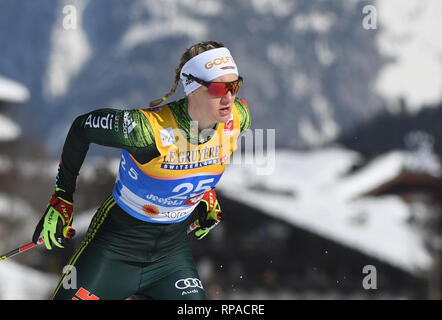 Seefeld, Österreich. 21 Feb, 2019. Langlauf, Weltmeisterschaft, Cross Country - Sprint Freestyle, Frauen, Qualifikation: Victoria Carl aus Deutschland in Aktion. Credit: Hendrik Schmidt/dpa-Zentralbild/dpa/Alamy leben Nachrichten Stockfoto