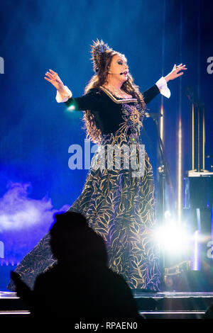 HOLLYWOOD FL - 20. Februar: Sarah Brightman führt während ihrer Hymne World Tour im Hard Rock Events Center gehalten an der Seminole Hard Rock Hotel & Casino am 20. Februar 2019 in Hollywood, Florida. Quelle: MPI 140/MediaPunch Stockfoto