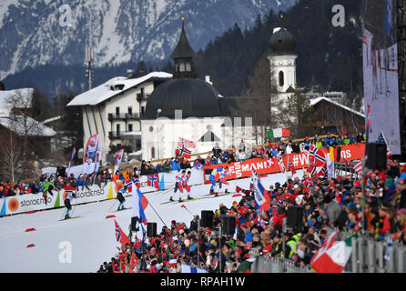 Seefeld, Österreich. 21 Feb, 2019. Langlauf, Weltmeisterschaft, Langlauf sprint Freestyle, Männer, endgültige Entscheidungen: Langläufer in Aktion. Credit: Hendrik Schmidt/dpa-Zentralbild/dpa/Alamy leben Nachrichten Stockfoto