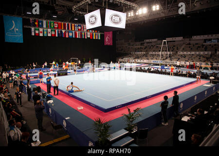 Melbourne, Victoria, Australien. 21. Feb 2019. Turnen WM-Tag ein Qualifying - 21. Februar 2019 - Arena in Melbourne, Melbourne, Victoria, Australien. Credit: Brett Keating/Alamy leben Nachrichten Stockfoto