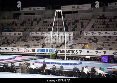 Melbourne, Victoria, Australien. 21. Feb 2019. Turnen WM-Tag ein Qualifying - 21. Februar 2019 - Arena in Melbourne, Melbourne, Victoria, Australien. Credit: Brett Keating/Alamy leben Nachrichten Stockfoto