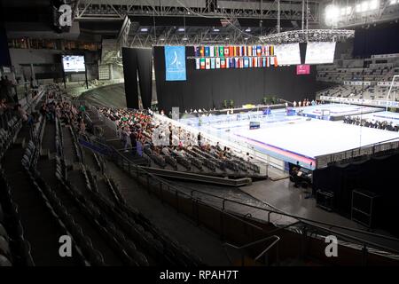 Melbourne, Victoria, Australien. 21. Feb 2019. Turnen WM-Tag ein Qualifying - 21. Februar 2019 - Arena in Melbourne, Melbourne, Victoria, Australien. Credit: Brett Keating/Alamy leben Nachrichten Stockfoto