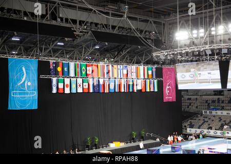 Melbourne, Victoria, Australien. 21. Feb 2019. Turnen WM-Tag ein Qualifying - 21. Februar 2019 - Arena in Melbourne, Melbourne, Victoria, Australien. Credit: Brett Keating/Alamy leben Nachrichten Stockfoto