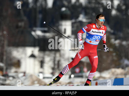 Seefeld, Österreich. 21 Feb, 2019. Nordischen Ski Weltmeisterschaften, Querfeldein, Sprint Freestyle, Männer. Gleb Retiwych aus Russland auf der Linie. Credit: Hendrik Schmidt/dpa-Zentralbild/ZB/dpa/Alamy leben Nachrichten Stockfoto