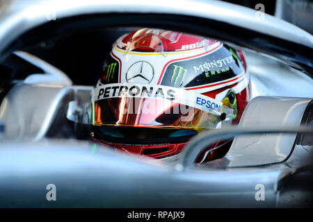 Circuit de Barcelona-Catalunya, Barcelona, Spanien. 21 Feb, 2019. Formel 1 Test Tag 4; Lewis Hamilton der Mercedes Team im Winter Test auf dem Circuit de Catalunya Credit: Aktion plus Sport/Alamy leben Nachrichten Stockfoto