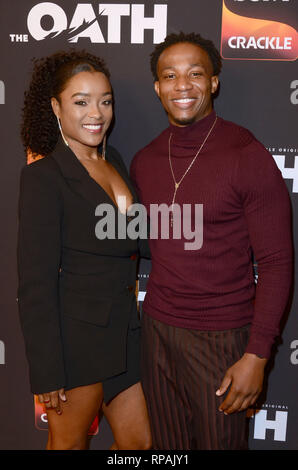 Hollywood, CA, USA. 20 Feb, 2019. LOS ANGELES - Feb 20: Latoya Tonodeo, Arlen Escarpeta bei ''The Oath'' Saison 2 Screenings im Paloma am Februar 20, 2019 in Hollywood, CA Credit: Kay Blake/ZUMA Draht/Alamy leben Nachrichten Stockfoto