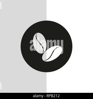 Kaffeebohne Symbol auf weißem Hintergrund. Flaches Design Stil. Moderne vektor Piktogramm für Web-grafiken - Vektor EPS 10. Stock Vektor