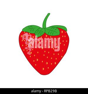 Rote Erdbeere vektorsymbol Reif Stock Vektor