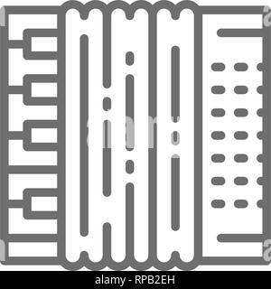 Akkordeon, bajan Symbol Leitung. Auf weissem Hintergrund Stock Vektor