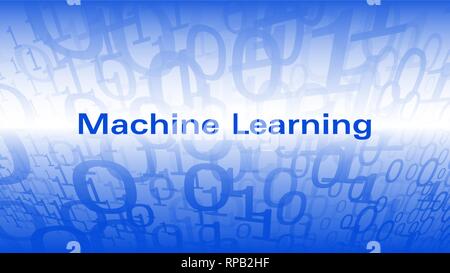 Kreative Abbildung: Machine Learning, computer Code Null Eins Ziffern Stock Vektor