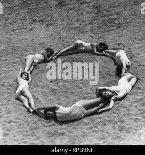 Italien, lido Venedig, Gymnastik am Strand von Lido, 1926 Stockfoto