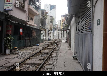 Zug Street, Hanoi Stockfoto