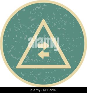 Vektor Gegenverkehr kreuze Einbahnstraße Zeichen Symbol Stock Vektor