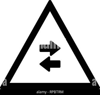 Vektor Gegenverkehr kreuze Einbahnstraße Zeichen Symbol Stock Vektor