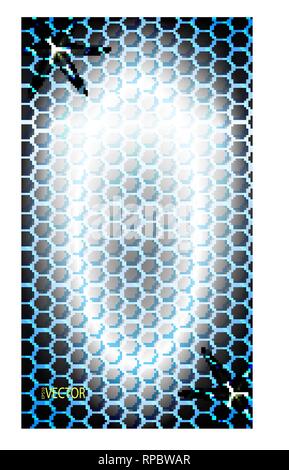 Abstrakte Technologie Hintergrund mit Sechsecken Muster auf Blau Stock Vektor