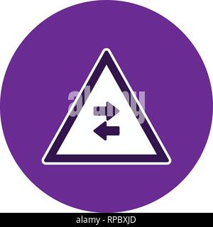 Vektor Gegenverkehr kreuze Einbahnstraße Zeichen Symbol Stock Vektor