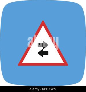 Vektor Gegenverkehr kreuze Einbahnstraße Zeichen Symbol Stock Vektor