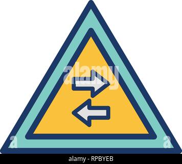 Vektor Gegenverkehr kreuze Einbahnstraße Zeichen Symbol Stock Vektor