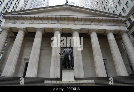 USA. New York City. Federal Hall National Memorial. Architekt: John frazee, 1842. Stockfoto