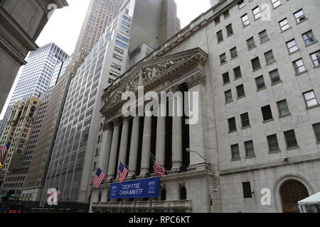 Usa. New York City. Die New York Stock Exchange. (NYSE). Architekt: Bradford-on-Avon & Livingston; George B. Post Stockfoto