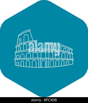 Kolosseum in Rom Symbol, Umriss-Stil Stock Vektor