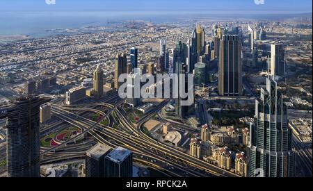 Dubai - Stadt, als wenn auf dem Palm Stockfoto
