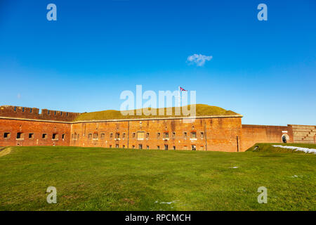 Fort Nelson, hoch über Portsmouth auf Portsdown Hill, einem Palmerston Fort 1859, jetzt die Armouries Museum Sehenswürdigkeit, Portchester, Hampshire, Großbritannien Stockfoto