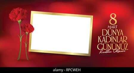 8. März. Internationale Happy Tag der Frauen feiern. Reklametafeln, Poster, Social Media, Geschichte, Wünsche Karte, Grußkarte, trendigen Design Vorlage. Stock Vektor