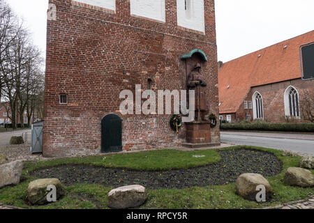 Statue von deutschen Soldaten, zum Gedenken an den Ersten Weltkrieg tot. Norden. Ostfriesland. Niedersachsen. Deutschland. Stockfoto