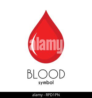 Blut Vektor Icon. Rote flache drop Symbol Stock Vektor