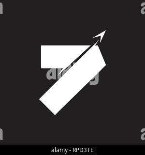 Nummer 7 einfache geometrische motion Arrow Logo Vektor Stock Vektor
