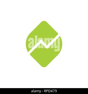 Abstrakte Buchstaben n grünes Blatt natürliche Logo Stock Vektor