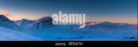 Tal von Glencoe mit Ben Nevis im Hintergrund Stockfoto