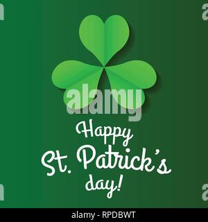 Grünen Klee Strahlensymbol. Happy patricks Tag Piktogramm Konzept. Trendy Symbol. Vector Illustration. Stock Vektor