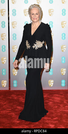 Die amerikanische Schauspielerin Glenn Close besucht die EE British Academy Film Awards in der Royal Albert Hall in London, den 10. Februar 2019 © Paul Treadway Stockfoto