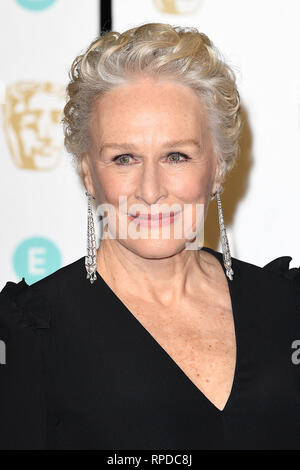 Die amerikanische Schauspielerin Glenn Close besucht die EE British Academy Film Awards in der Royal Albert Hall in London, den 10. Februar 2019 © Paul Treadway Stockfoto