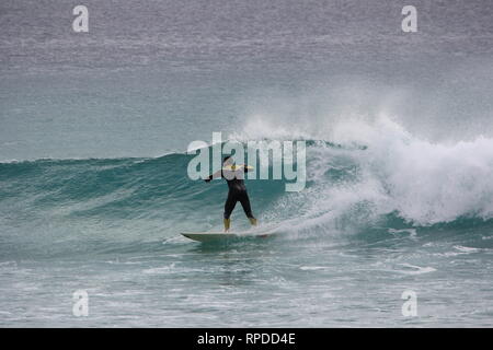 Weihnachten Surfen Ereignis am Playa Jandia, Fuerteventura, Spanien Stockfoto