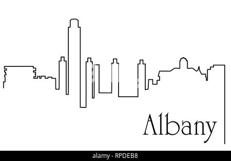 Albany Stadt eine Strichzeichnung abstrakt Hintergrund mit Stadtbild Stock Vektor