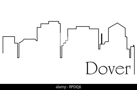 Dover city One line drawing Zusammenfassung Hintergrund mit Stadtbild Stock Vektor