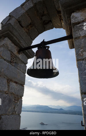 Kirche Bell, Burg Palamidi, Nafplio, Griechenland Stockfoto
