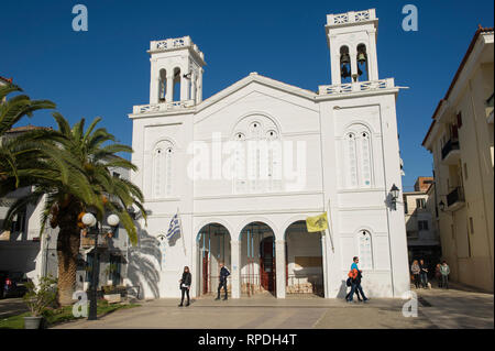 Orthodoxe Kirche auf dem Syntagma-platz, Nafplio, Griechenland Stockfoto